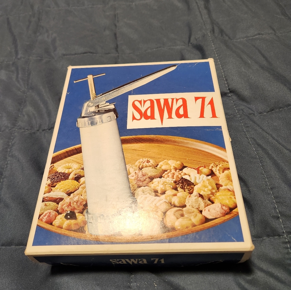 Vintage Sawa 71 swedish Cookie Press, All 18 Designs And 4 Icing Tips